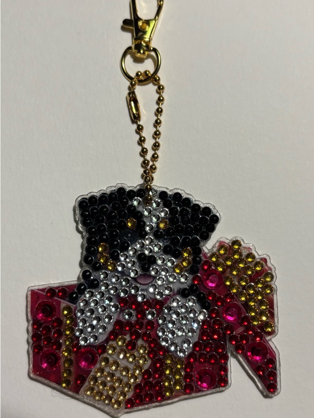Rhinestone Bernese keychain